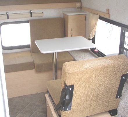 Dinette Seating with Tan Fabric.JPG