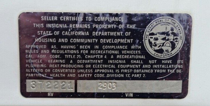 1976 CA RV Compliance and VIN 2903.jpg