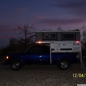 One of the first nights with the new camper in Arizona