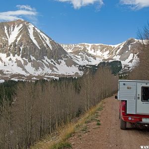 All Terrain Camper high in the La Sal Mountains, Utah