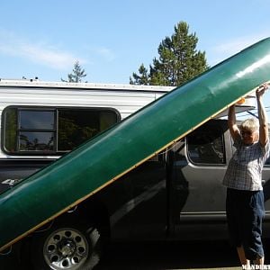 Placing Canoe on Bar