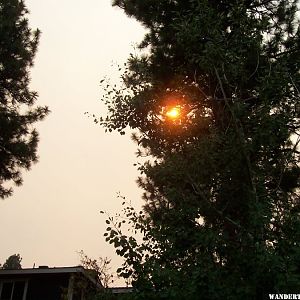 Sun over a smoky Susanville