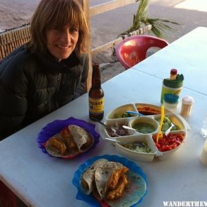 Anne with Tacos ready for dressing!