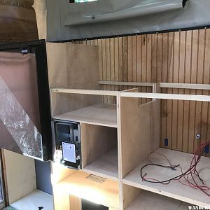 Fridge and heater set in place