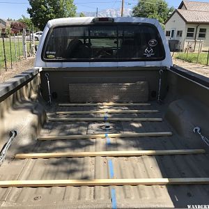 Truck bed with 1x2 slats