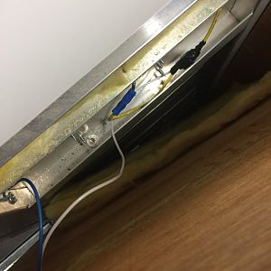 outside light power splice behind paneling