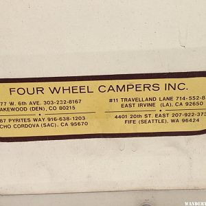 Tag on 1985 Keystone Camper