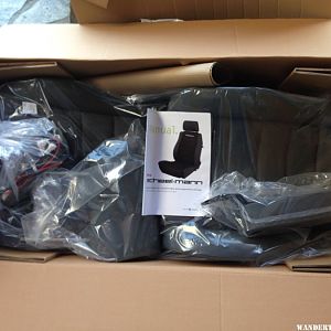 Scheel-Mann Vario F seat delivered in heavy cardboard shipping box