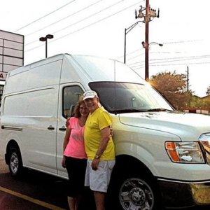 Our Nissan NV 2500 High Top Cargo Van...Will make a great tow vehicle and great for an office for me!  (dog house)