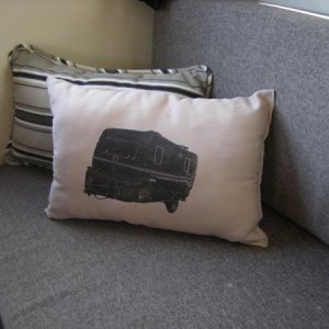 Trailer pillow - done with my inkjet printer.