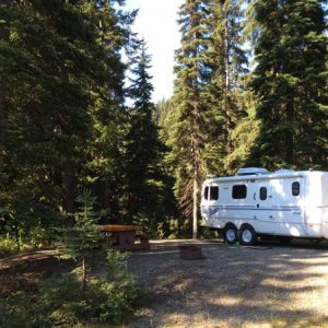 EC Manning Provincial Park - just before the evening deluge began - or when we knew our Escape was REALLY leak proof! May 2015 on our way to Osoyoos a