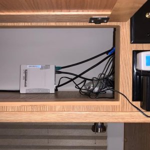 WiFi Rangers Elite Flat Mount, GoAC Router in the cabinet next to the fridge.