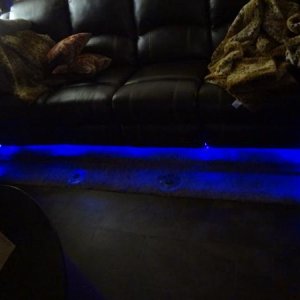 Under couch blue led's