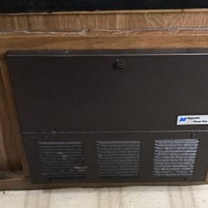 Water damage from refrigerator above, the wood from the stereo cabinet will replace it