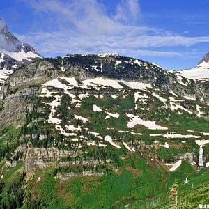 Waterfalls along The-Going-to-the-Sun Road