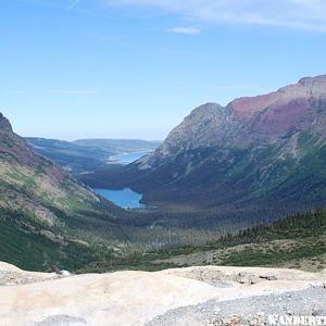 Grinnell Glacier looking down caynon