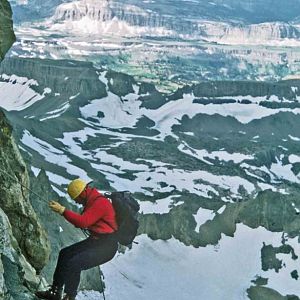 Stew descending from the summit of  the Grand Teton