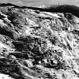 "Jupiter Terrace, Fountain Geyser Pool, Yellowstone National Park" by Ansel Adams, ca. 1933-1942