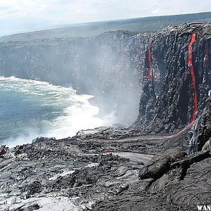 Spectacular lava drapery and falls at new Kamoamoa