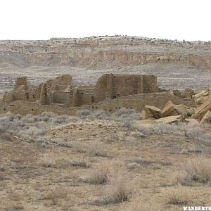 Pueblo Bonito and Threatening Rock