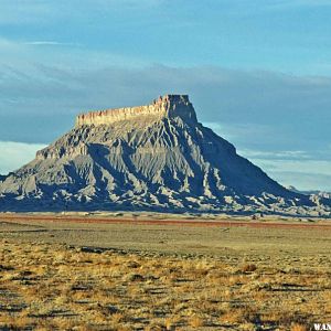 Factory Butte--a landmark in the badlands near Caineville Wash