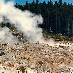 Steamboat Geyser in Norris Basin