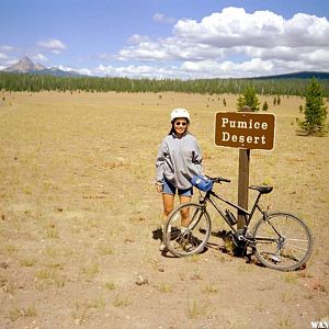 Maki in the Pumice Desert after a Long Downhill from the Crater Rim