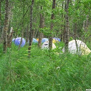 Dry campsites get crowded when the campground floods