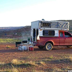 Grilling Burgers at Horseshoe Canyon Camp