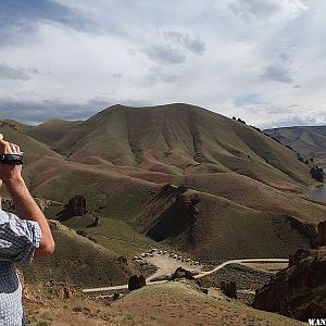 View from atop a mountain at Leslie Gulch