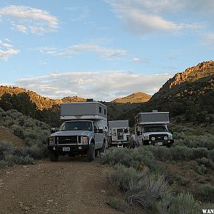 Camping at an old mine near Aurora ghost town