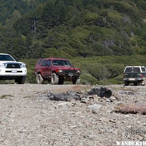 Toyota's on the beach