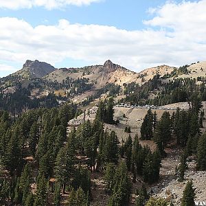 Looking back at the parking lot - Bumpass Hell Trail