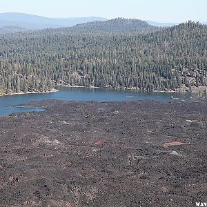 Looking at Butte Lake from the top of the cinder cone