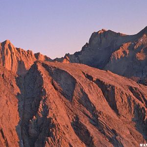 Mt Whitney (left) at Sunrise