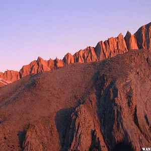 Trail Crest (left) and Mt Whitney at Sunrise