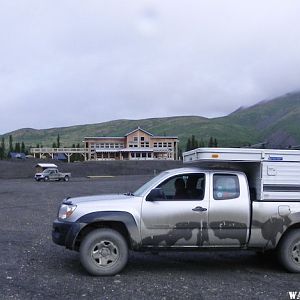 Parked by the visitor information center at Tombstone Territorial Park, Yukon