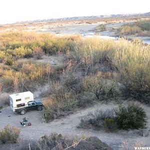 A campsite by the mighty Rio Grand