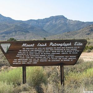 Mt Irish petroglyph sign.