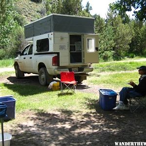 ATC camper kept the evening mosquitos at bay.