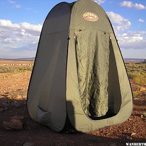 Front view of our Outback Porta Privy