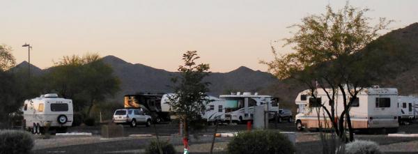 At Fort McDowell RV Resort, AZ, parked with the big boys.