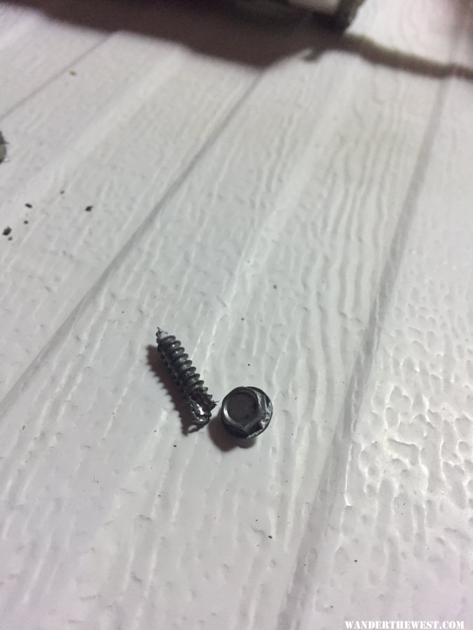 broken roof clamp hook screw