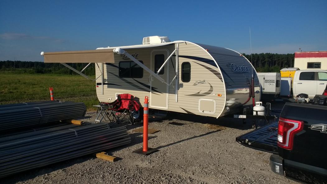 camped on a jobsite in Cameron, SC