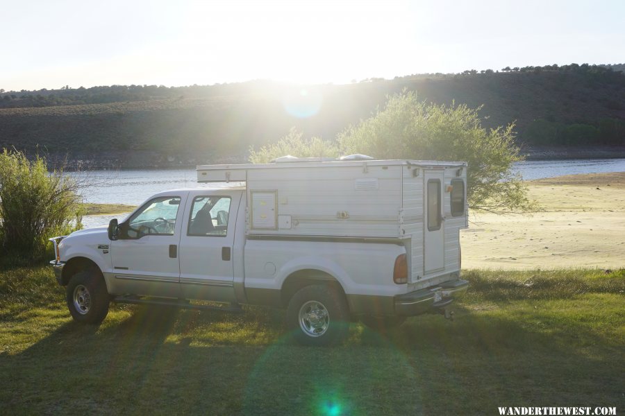 Camper at dusk