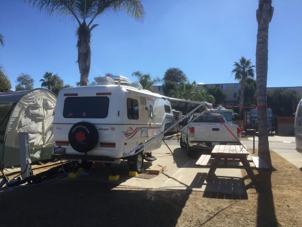 Camping now at Paradice By The Sea RV Resort, Oceanside California