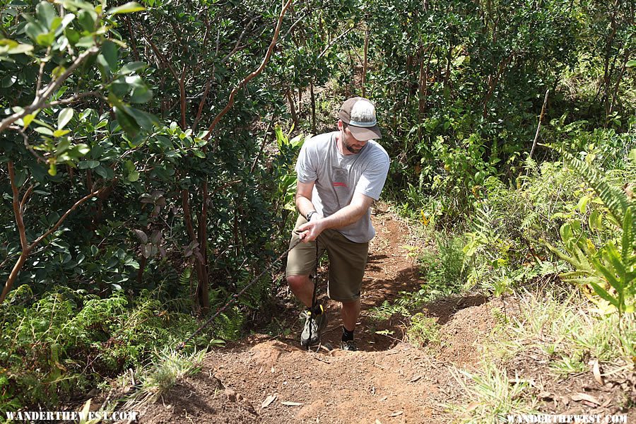 Climbing the Ropes - Hanalei Okolehao Trail