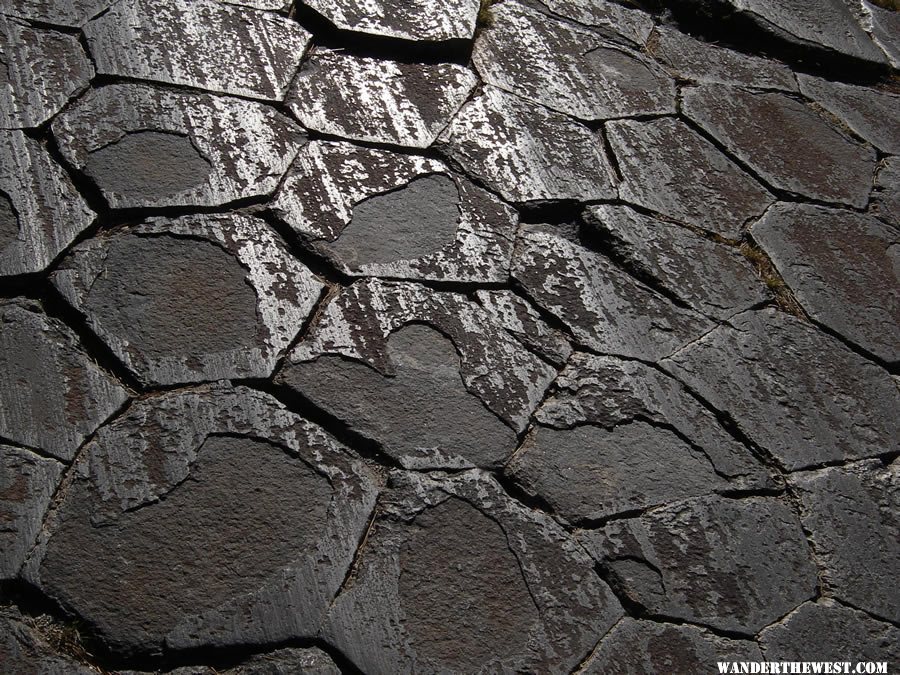 Devils Postpile National Monument - Glacier polished columnar basalt