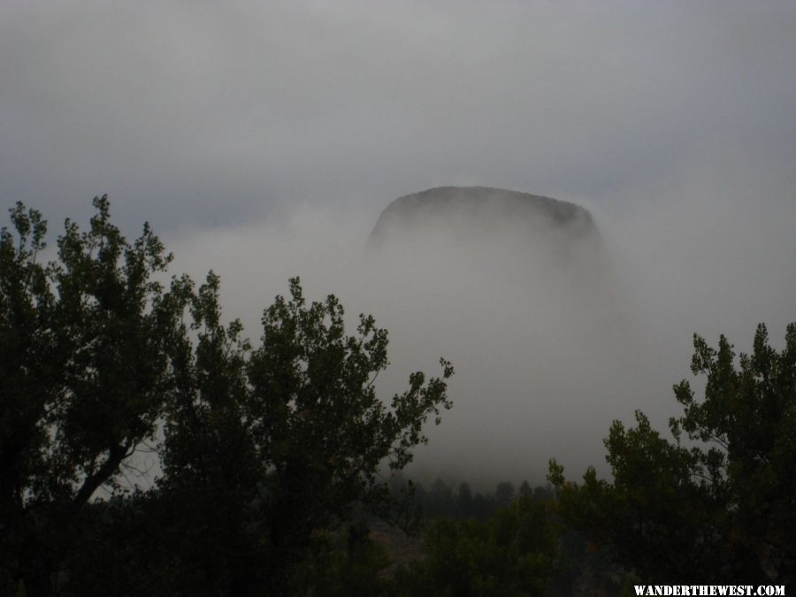 Devils Tower in Fog