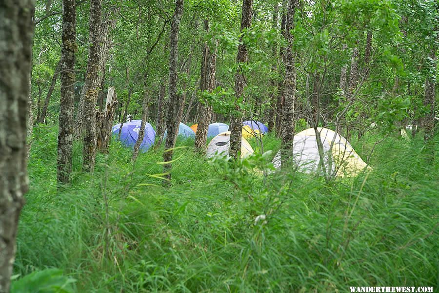 Dry campsites get crowded when the campground floods